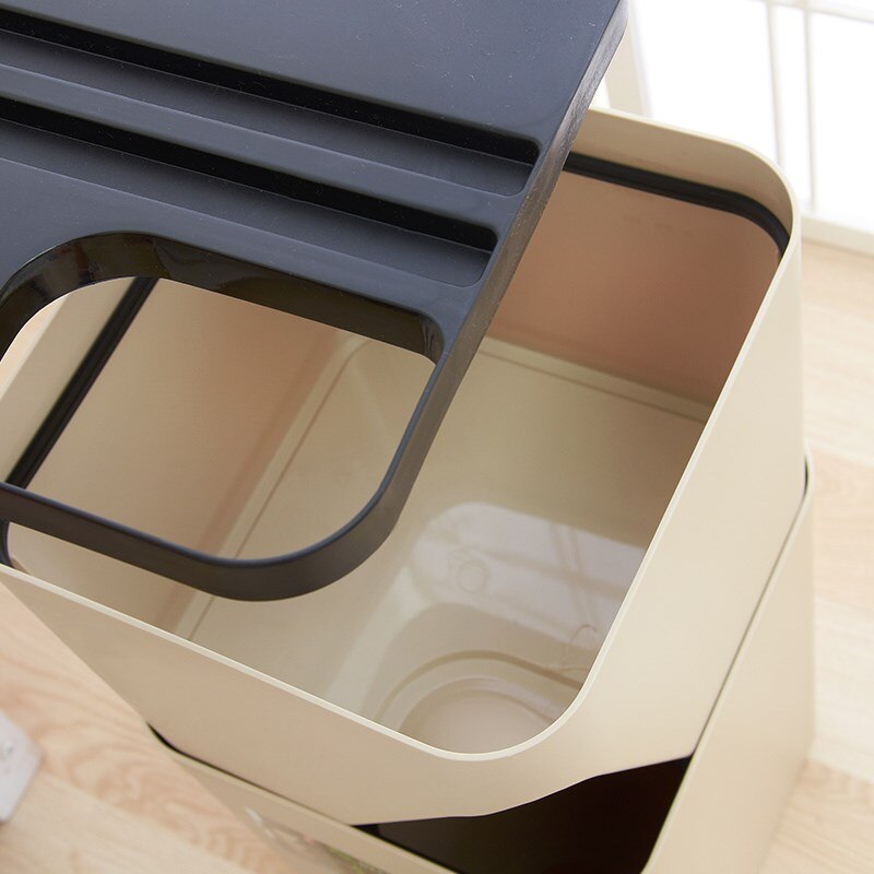 Japanese-Style Trash Can Stack Home With Lid Living Room Kitchen Bathroom Dry And Wet Classification Storage Bucket