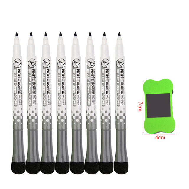 Stylos pour tableau blanc 8 couleurs, stylo magnétique à base d'eau avec capuchon effaçable, pointe Fine, peinture magnétique pour enfants, maison, bureau, école: jaune clair