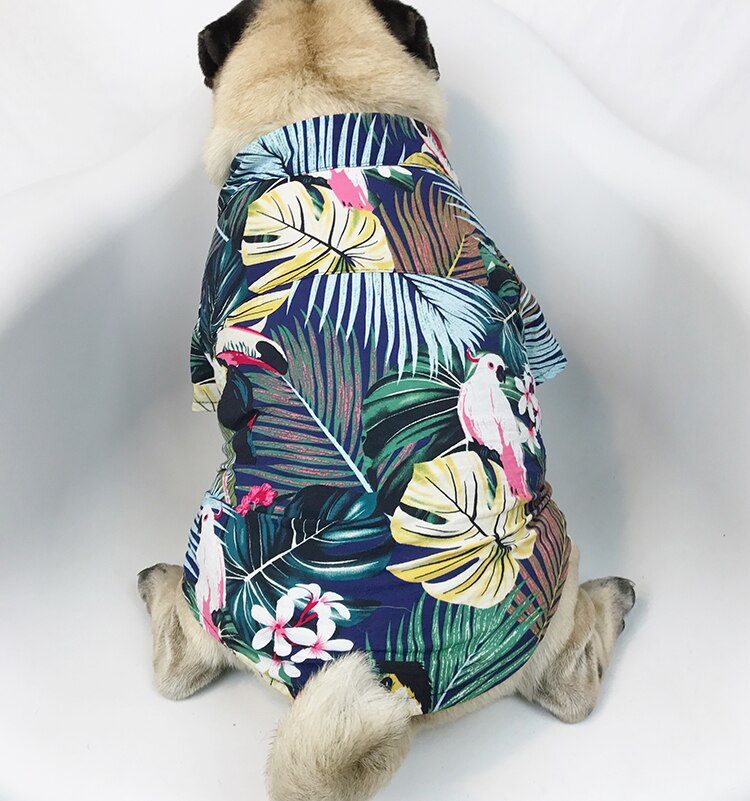 [mpk butik] hawaiisk skjorte til hunde, tropisk hundeskjorte, sommerhundedragt