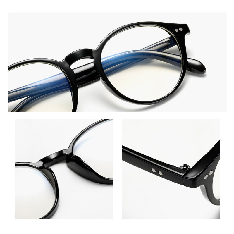 Seemfly anti blått ljus glasögon båge antireflex glasögon båge kvinnor män runda klara glas glasögon dator glasögon glasögon
