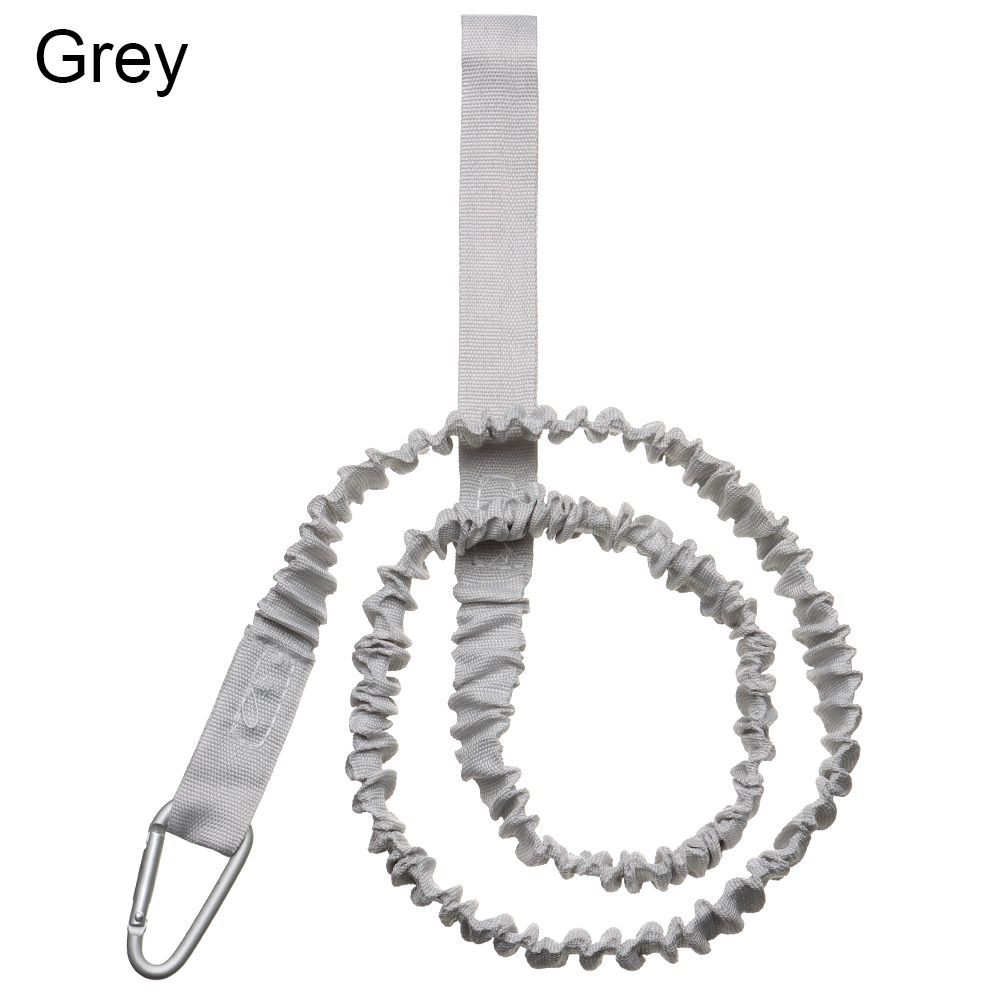 Laisse de canne à pêche élastique réglable, pour Kayak et canoë, corde de sécurité, mousqueton, accessoires pour bateaux à rames: grey