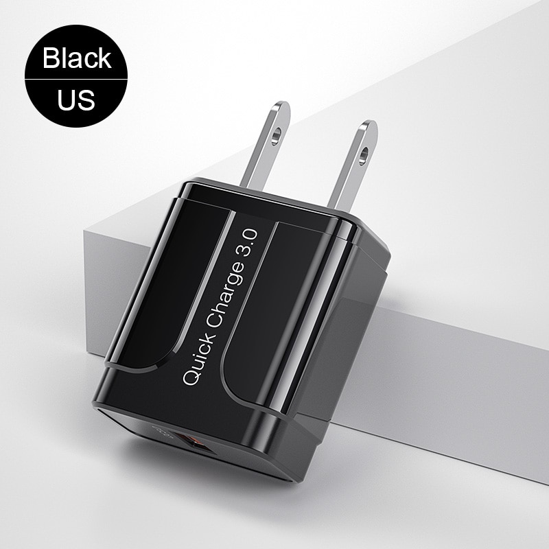 Ykz 18W Usb Charger Qc 3.0 Quick Charge 3.0 4.0 Draagbare Reizen Mini Mobiele Telefoon Oplader Voor Iphone Samsung xiaomi Fast Charger USB Chargers Super Charging: Black US