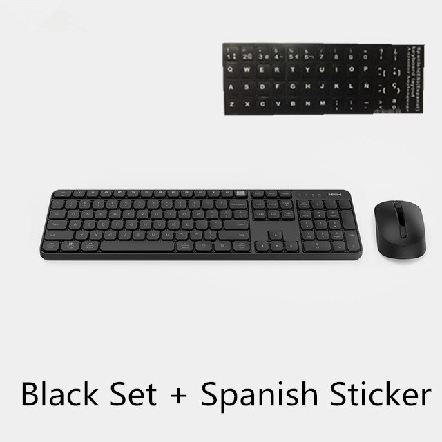 Originalt miiiw trådløst kontor tastatur og mus sett 104 smakebit 2.4 ghz vinduer pc mac kompatibelt bærbart usb tastatur: B tilsett spansk sticke