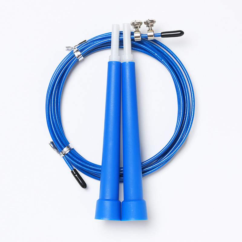 Comba de acero ajustable para Crossfit, equipo de ejercicio, entrenamiento de velocidad en casa y gimnasio, , 3 metros: Blue