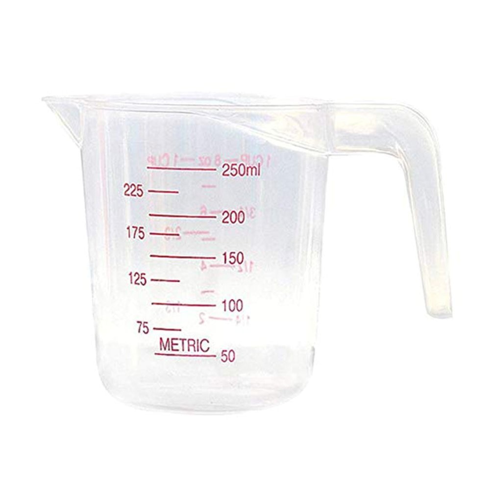 Food grade plastic measuring instruments with scale durable portable plastic measuring cup tool cups: 250ML