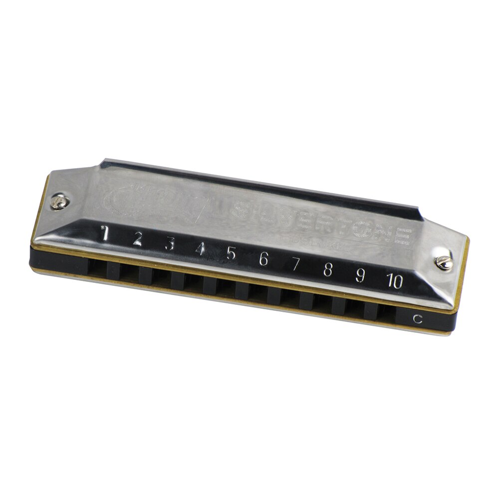 C Key 10 Holes Blues Harmonica Mouthorgan Copper Harmonicas with Storage Box for Beginners
