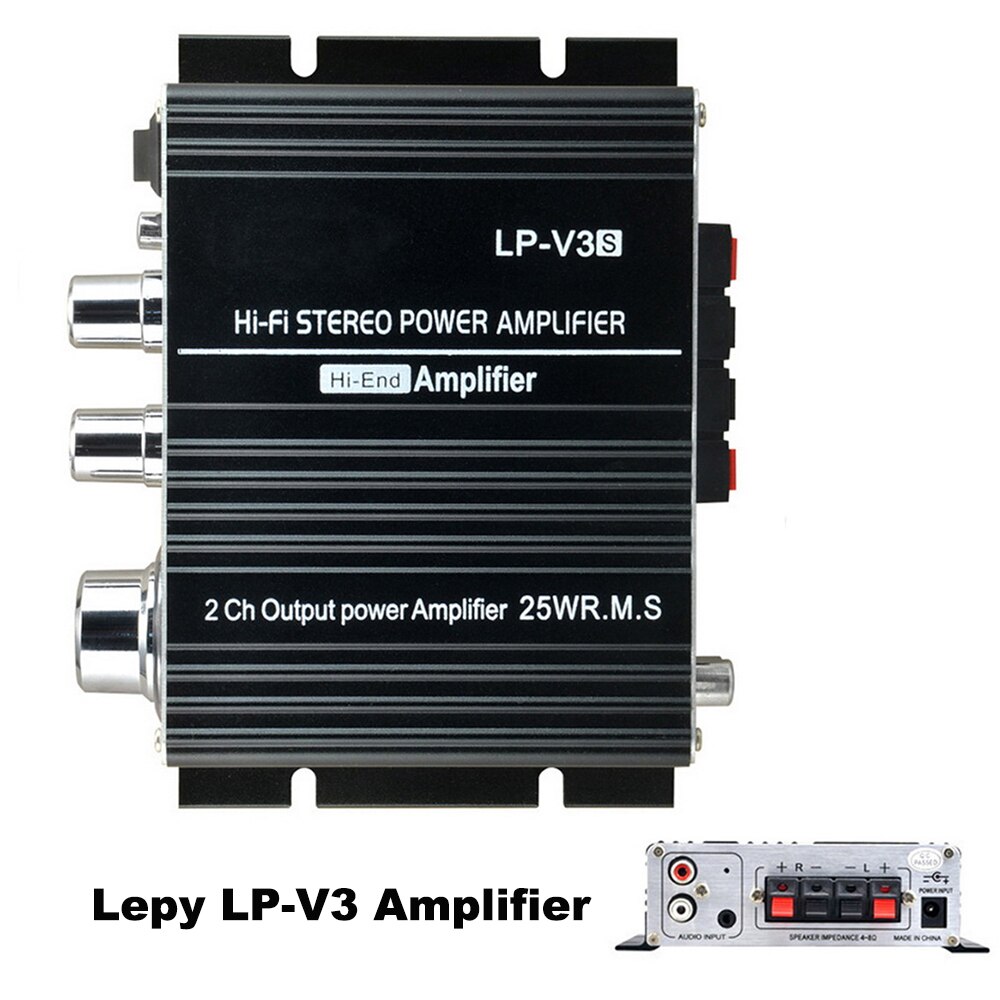 12V Mini LP-V3 Amplifier Stereo Connection Volume Control 3.5mm 700W Power Songs Track Car Audio Speaker Digital MP3 Hi-Fi