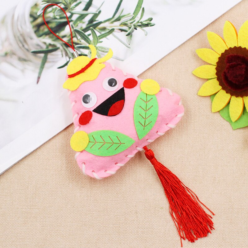 Sz Stoom Kinderen Handgemaakte Non-Woven Zakje Kid Ambachtelijke Speelgoed Diy Materialen Pakket Kleuterschool Diy Zakjes Hangen Decoratie Speelgoed: pink