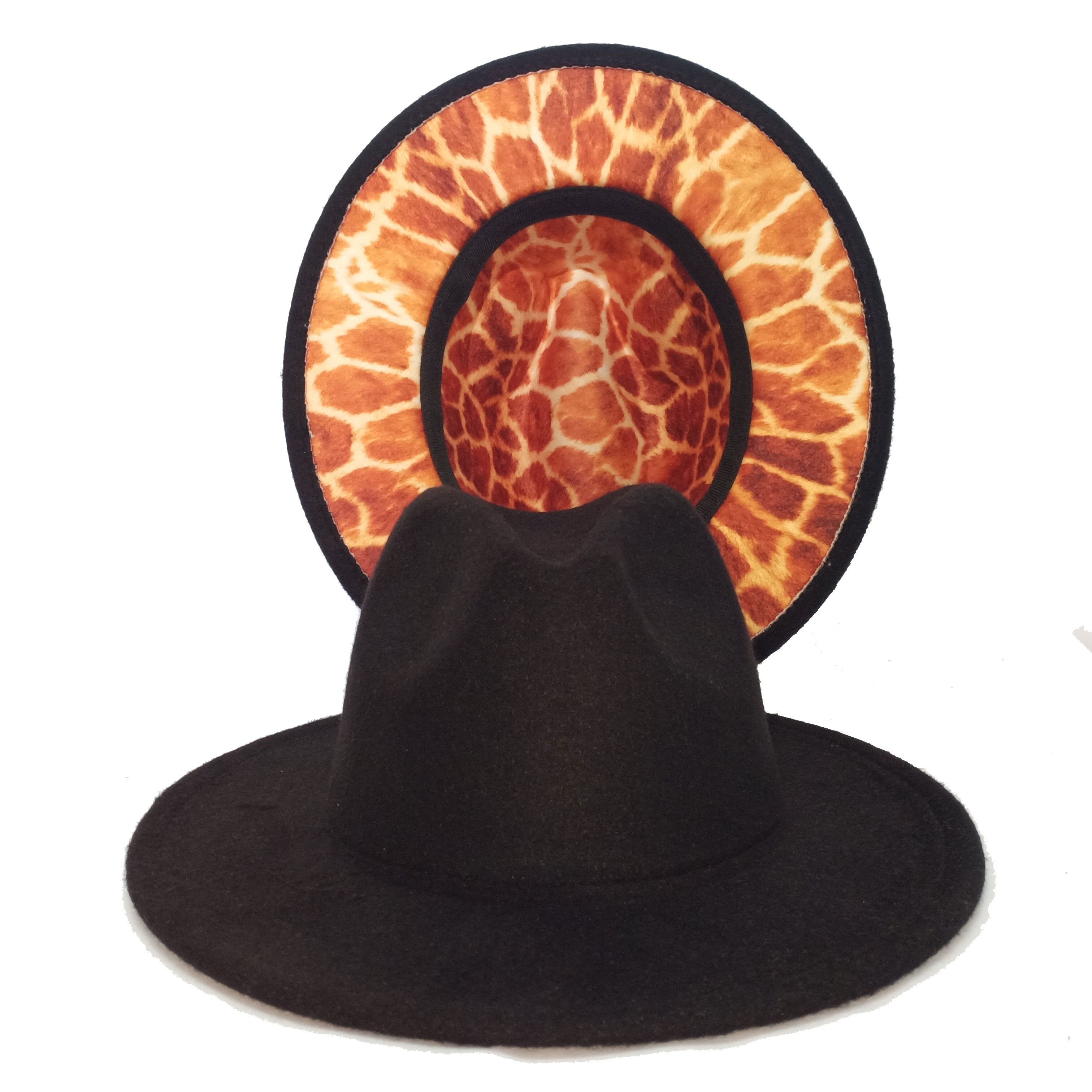 Sombreros Fedora de grano de leopardo para hombre y mujer, gorro de Jazz estilo Retro Panamá, sombrero de vaquero de ala ancha, Unisex: 05