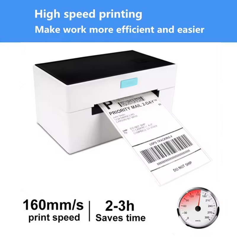 4 Inch Thermal Label Printer ZJ9220 USB Bluetooth Compatible with Android/iPhone Windows/Mac Barcode Label Printer