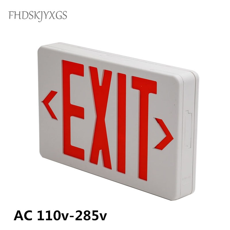 Exit Led Light Ac110/220V Green Exit Sign Emergency Light Fire Safety Indicator Warning Lamp For Bulb Hotel Mall Public Place