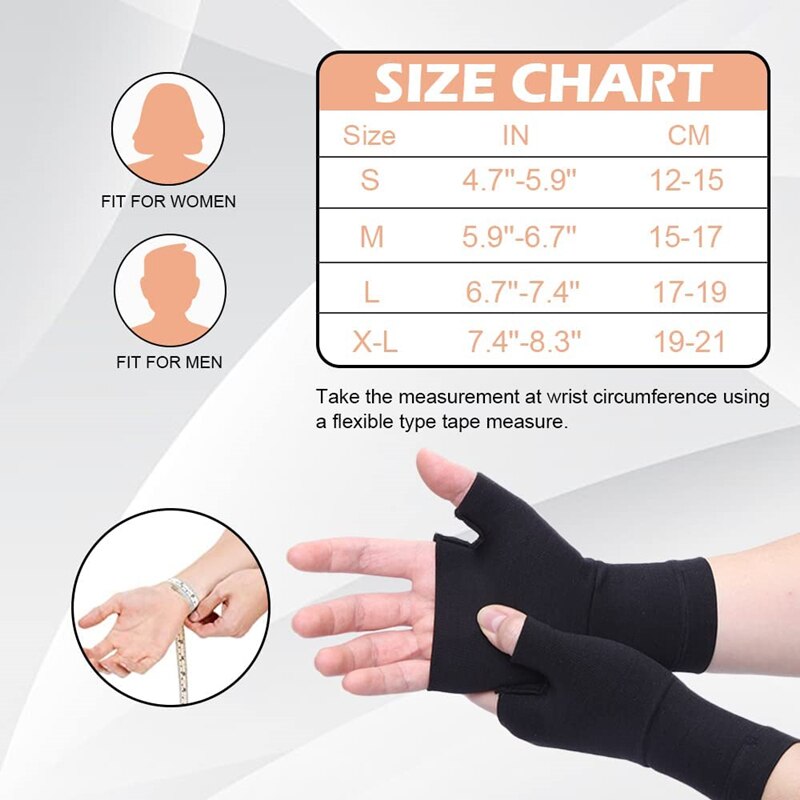2PCS Fingerless Compression Gloves Wrist Thumb Support Sleeves Protector for Carpal Tunnel Pain Fatigue Sprains Sports Wristband