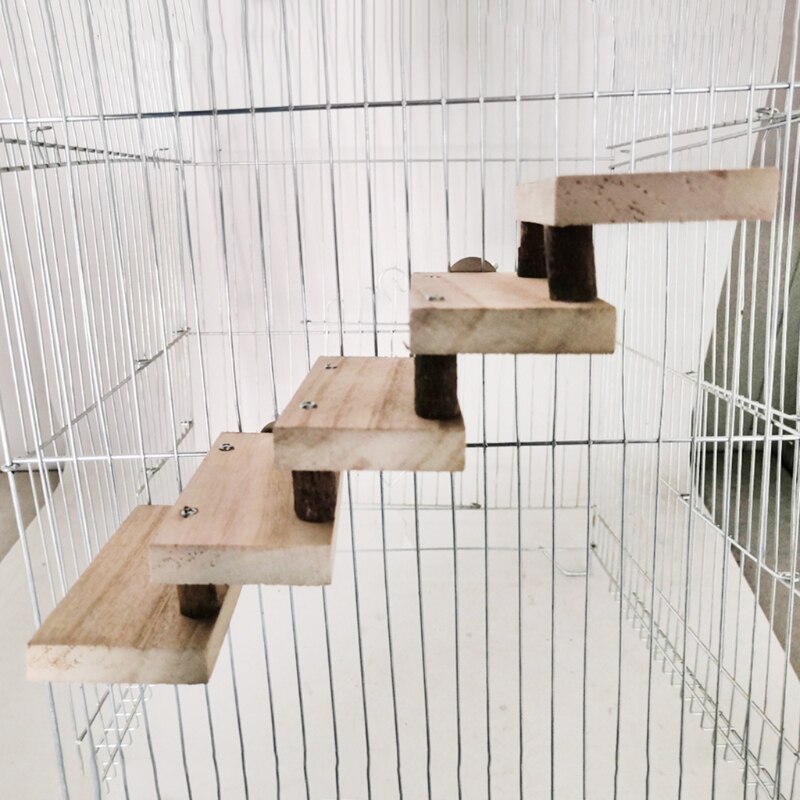 Escalera para hámster de madera Natural de 3/4/5/6/7/8 capas, juguetes para mascotas, loros, escaleras de escalada, , accesorio para jaula