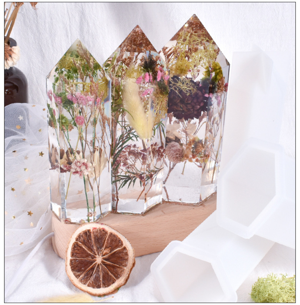 DIY Cylinder Hexagon Silicone Mold Epoxy Resin Candle Mould Aroma Candles Wax Molds Clay Plaster Crafts Casting Mould Home Decor
