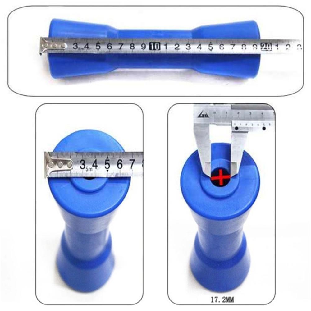 Rouleau de quille de remorque de bateau PE en plastique dur bleu de 8 pouces, auto-centrant de 200mm avec pièces d&#39;accessoires de boulons