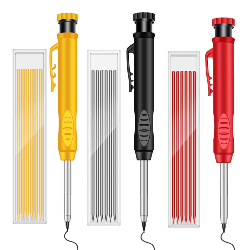 2.8mm Marking Mechanical Pencil Solid Carpenter Scriber Carpenter Scriber with Sharpener for Woodworking Drawing Stationery