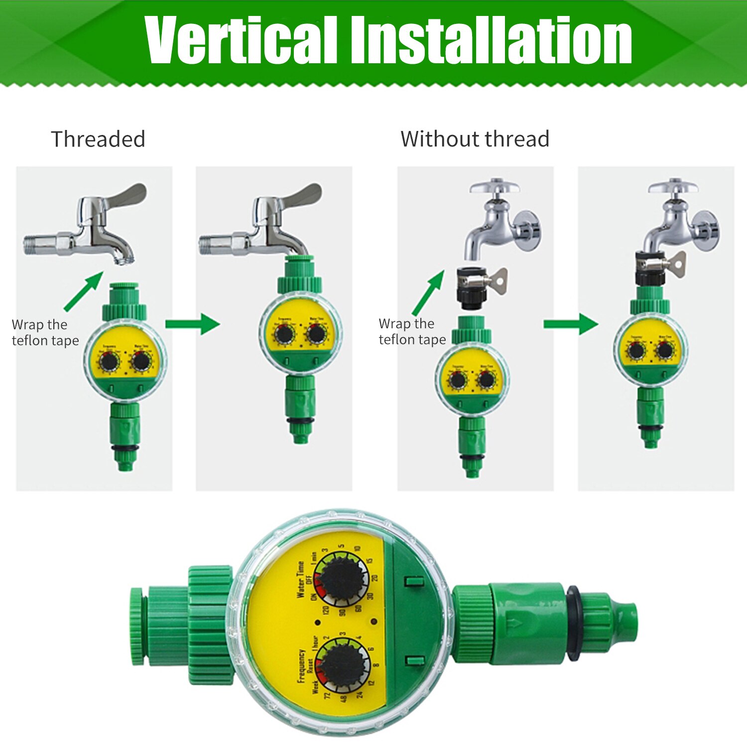 Controlador de temporizador de agua de riego, temporizador de riego automático programable electrónico de jardín, grifo de agua a prueba de agua, temporizador de manguera