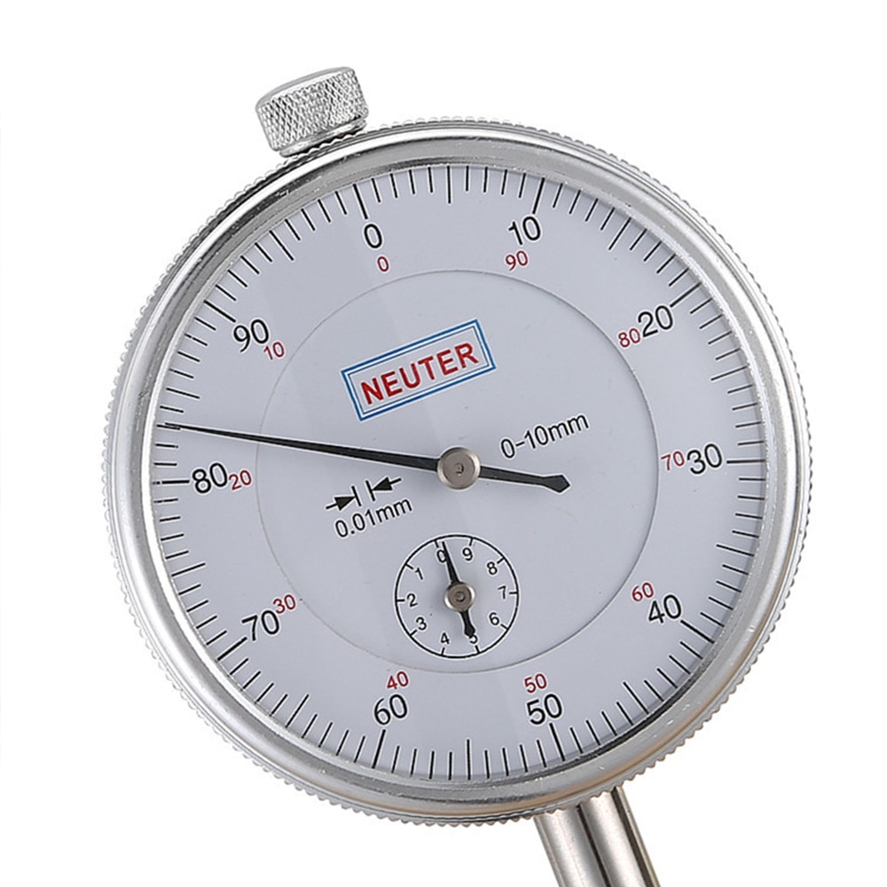 Dial Indicator 0-10mm/0.01mm Resolution Gauge mesure instrument Tool dial Mechanical Indication Strap Ear Aluminum Alloy Case