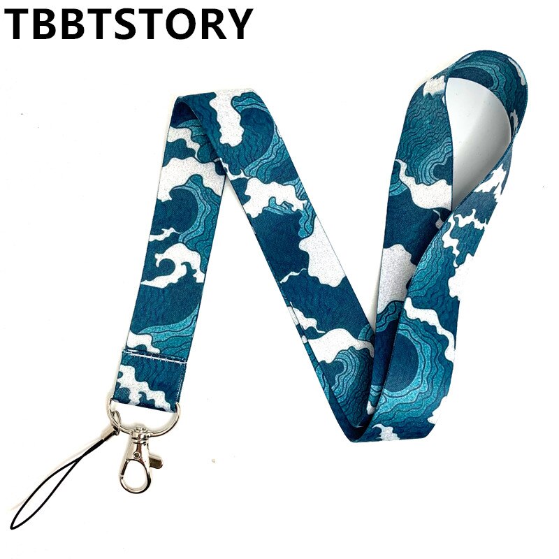 Hokusai Wellen Nacken Gurt Schlüsselband Für Schlüssel Ich würde Karte Nacken Gurt praktisch Riemen USB Abzeichen Halfter Schlüsselanhänger Hängen Seil lanyards