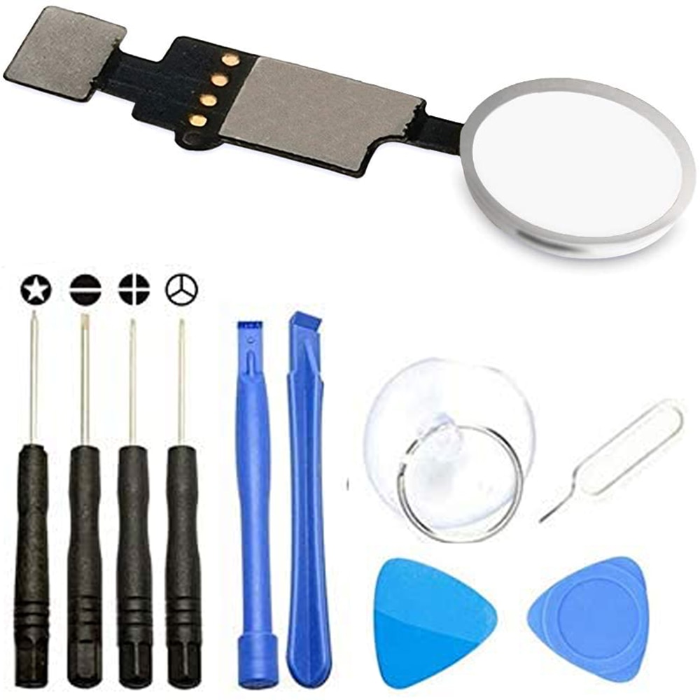 Home Button Replacement for iPhone 7 7 Plus 8 8 Plus Home Button Main Key Flex Cable with Repair Tools