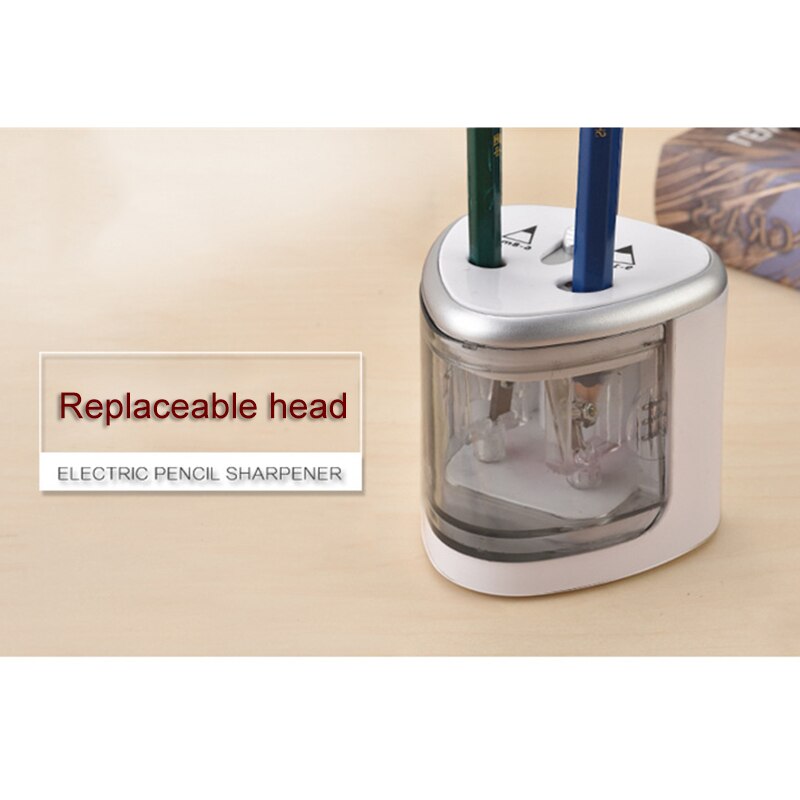 Electric Pencil Sharpener Portable Double Hole for Student Classroom Home Office MU8669