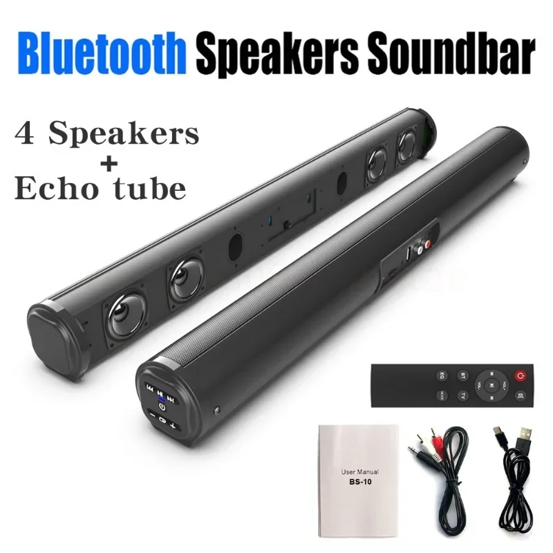 Superkraftig lydplanke bærbar trådløs bluetooth-høyttaler surround stereo hjemme-tv lydboks subwoofer fm-radio hjemmekino