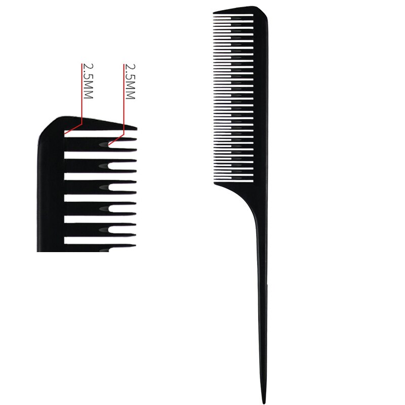 Hairdressing Comb Steel Tip Tail Pick Dyeing Comb Salon Highlighting Hair Comb Anti Static Barber Hair Cutting Comb: Plastic tail Size 4