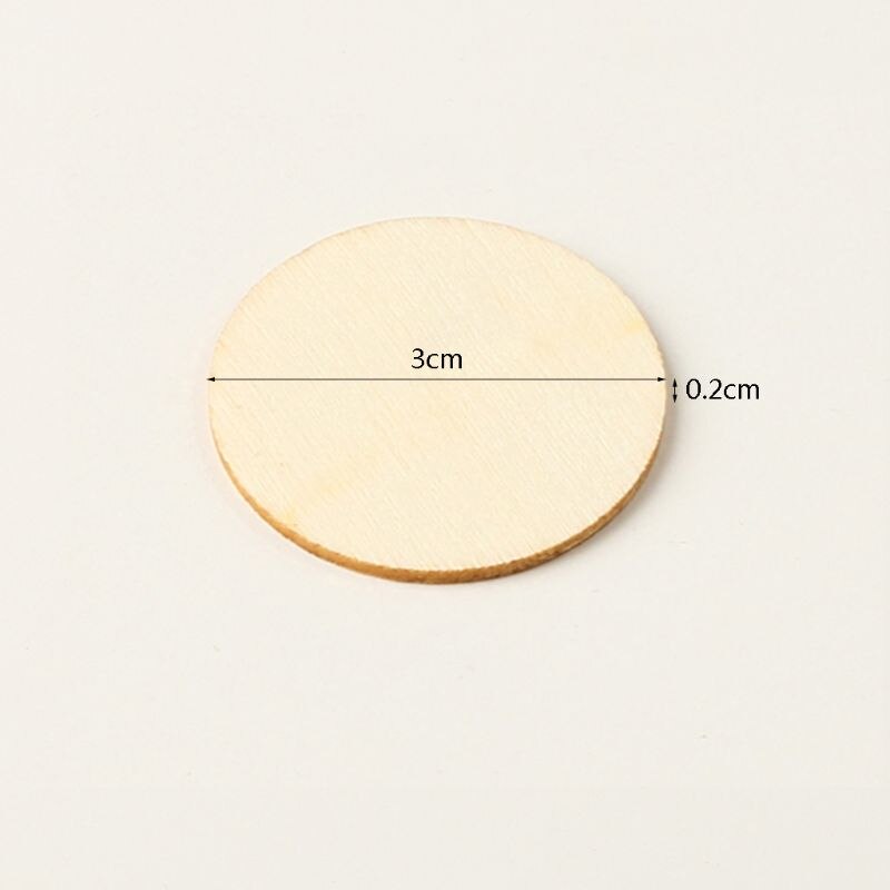 50Pcs Blank Natuurlijke Stukken Hout Slice Ronde Unfinished Houten Discs Ornamenten Diy Ambachten Centerpieces