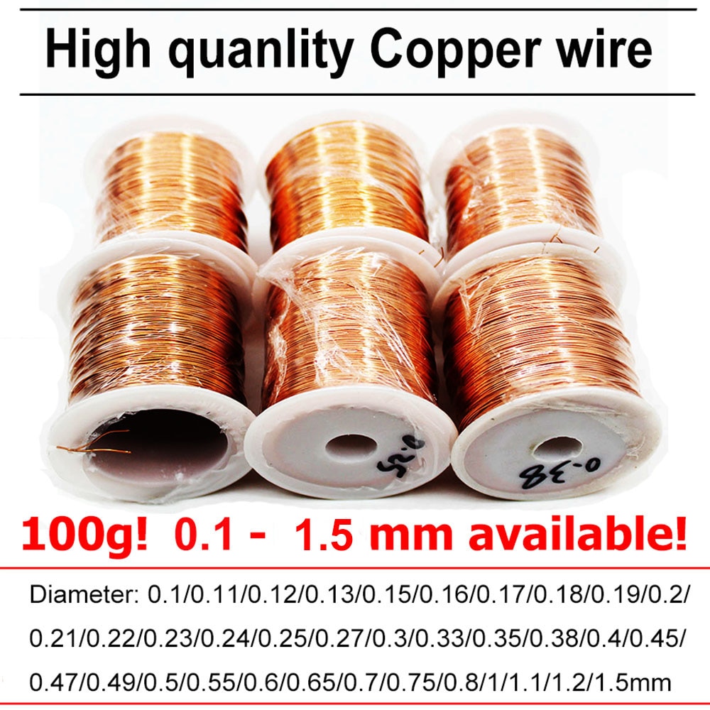100g polyuretanemaljerad koppartråd lackerad diameter 0.1mm to 0.4mm qa -1/155 2 uew för transformatortrådbygel