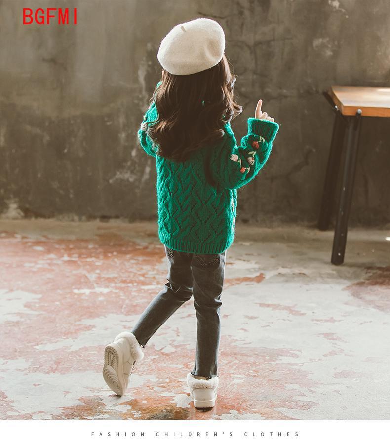 Cardigan floreale lavorato a maglia invernale per ragazze adolescenti 2022 nuova giacca maglione per bambini per bambini grandi primavera maglione autunno moda ragazza Teenager