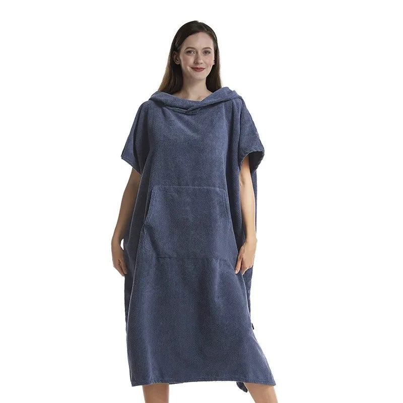 Surfen-Poncho, Handtuch-Poncho, schnell trocknendes Handtuch, Kapuzenpullover, Mikrofaser, Strandmantel, Wickelponcho, Badetuch, Strandponcho für Erwachsene: schwarz