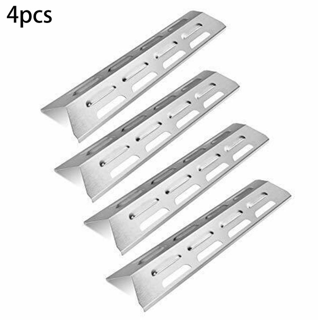 4pcs Stainless Steel Shield Tent BBQ Gas Grill Replacement Heat Plate Stainless Steel Heat Plate Shield Barbeque Grill BBQ Acce: XH00463