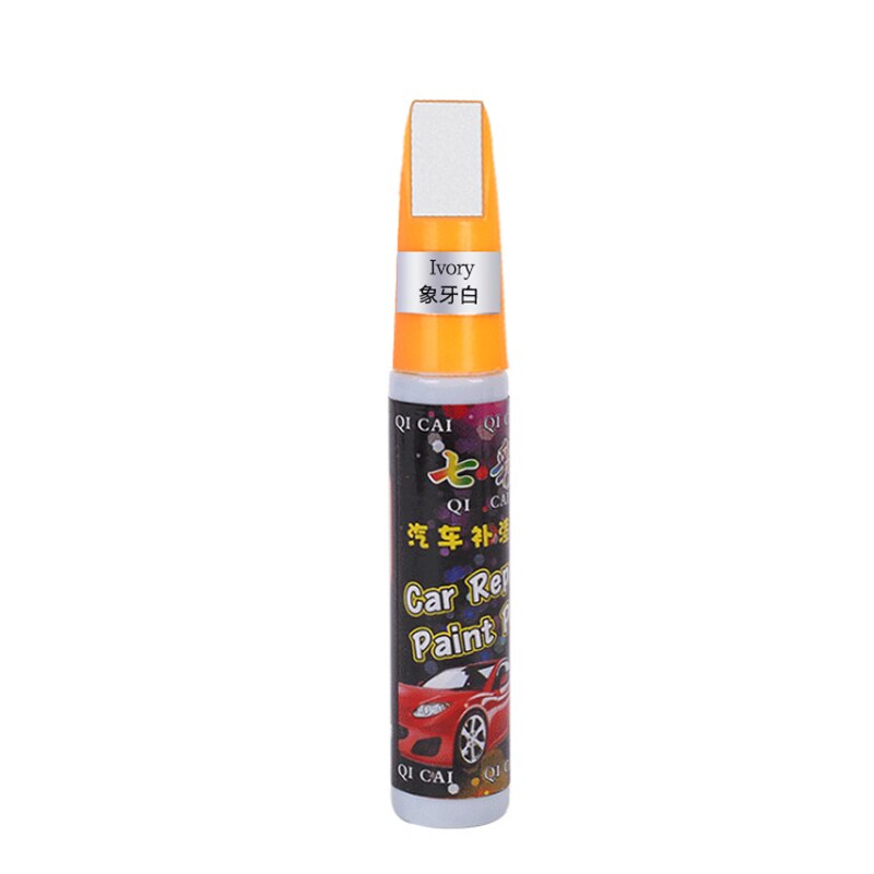 20 Colors Car Scratch Repair Paint Pen Auto Touch Up Pen Car Care Scratch Clear Remover Paint Care Auto Mending Fill Paint Pen: ivory white