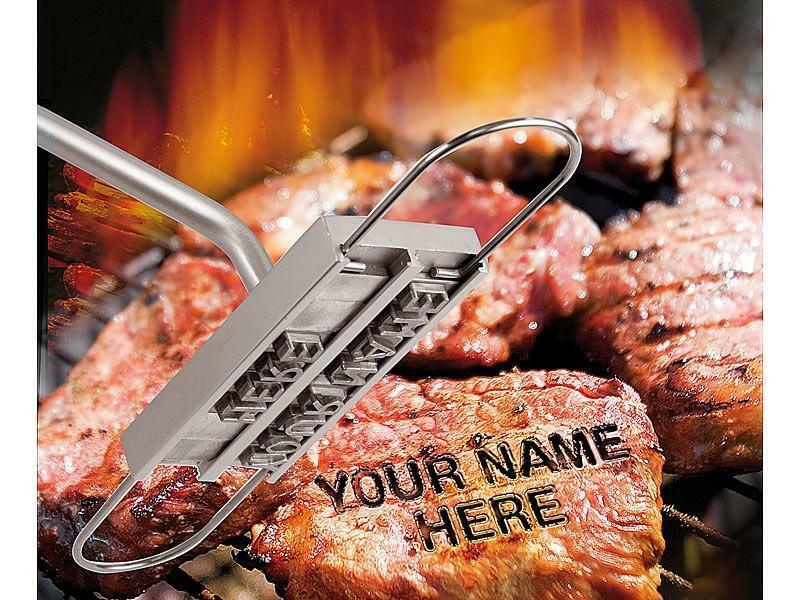 Bbq værktøj udskiftelige bogstaver diy jern bøf kød grill branding jern signatur navn mærkning stempel bbq tang