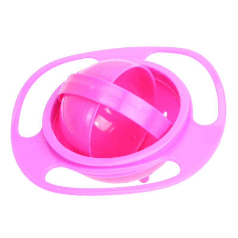 Baby Feeding Learning Dishes Baby Bowl anti spill bowl Assist Toddler Baby Food Dinnerware Kids Eating Train Gyro Bowl: A3 Rose Red