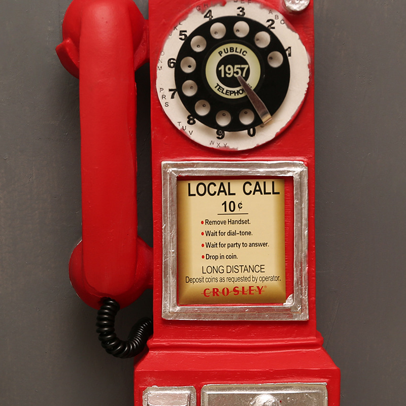 Kreativitet vintage telefon model væghængende ornamenter retro møbler telefon miniature håndværk til bar boligindretning