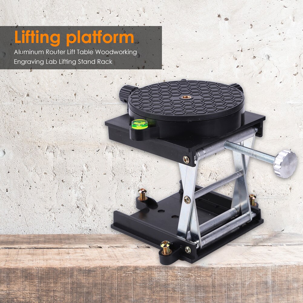 Plateforme de levage manuelle, banc de travail du bois, Table rotative à 360 degrés pour l'expérience physique et chimique biologique