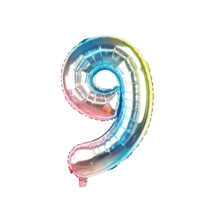 32 Inch Rainbow Gradient Number Balloons Boy Girls First Birthday Party Decorations Kids Adult Wedding Baby Shower Decorations: 9