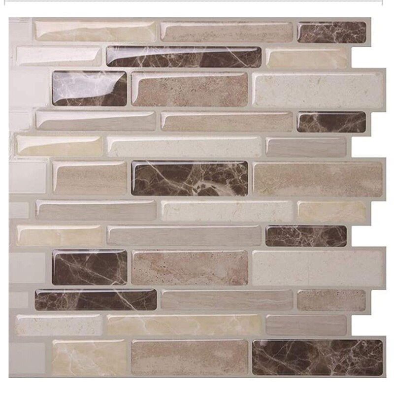 Sticker Kitchen Backsplash Wall Sticker Self Adhesive Mosaic Tiles Bathroom Waterproof DIY Nordic Modern Home Decor-1 Sheet: GRS10