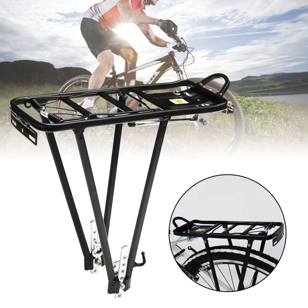 Bike Rack Quick Release Luggage Cargo Seat Post Carrier Rear Rack Fender Aluminum Alloy Frame Carrier Holder Mount Bicycle JLRR