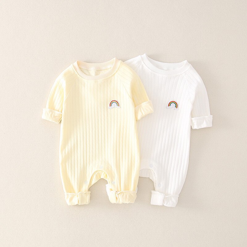 Baby Kleding Baby Gaas Romper Klimmen Pak Regenboog Herfst Jumpsuit