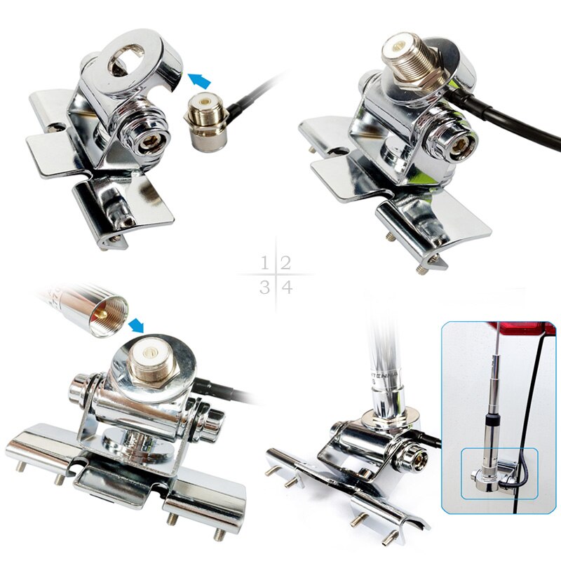 Car Radio Antenna Mount Bracket 5M PL259 SO239 Coaxial Feeder Extend Cable SMA Female Male BNC Connector for Most Walkie Talkie