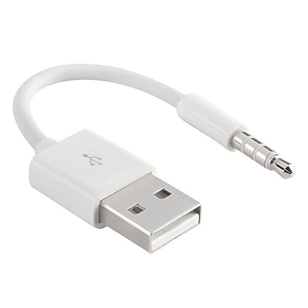 Usb-oplader met korte laad- en synchronisatiekabel, 3.5mm- jack adapter, oplaadkabel voor apple ipod shuffle 3rd 4th 5th 6th 4/5/6 mp3 speler
