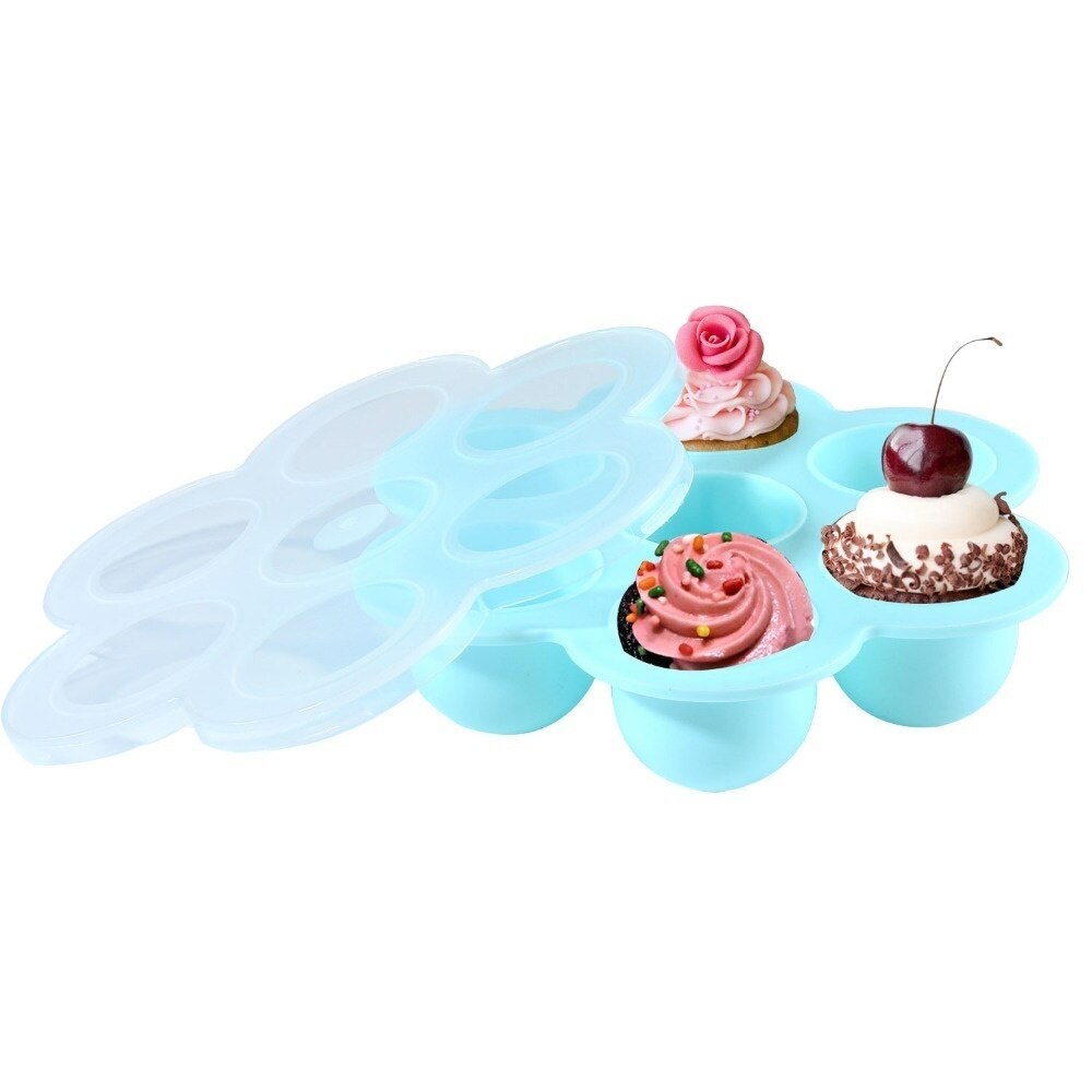 7 Holes Silicone Egg Bites Molds for Instant Pot Accessories Pressure Cooker Ice Cube Tray with Lid