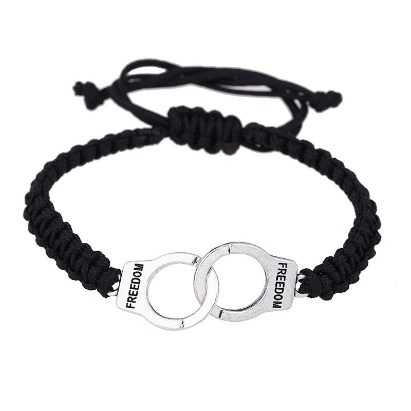 Paar Handschellen Armbinde Einstellbar Racelet Für Männer Frauen Freundschaft Paar Passenden Armbinde Hand-gemacht Schmuck: alt Silber-