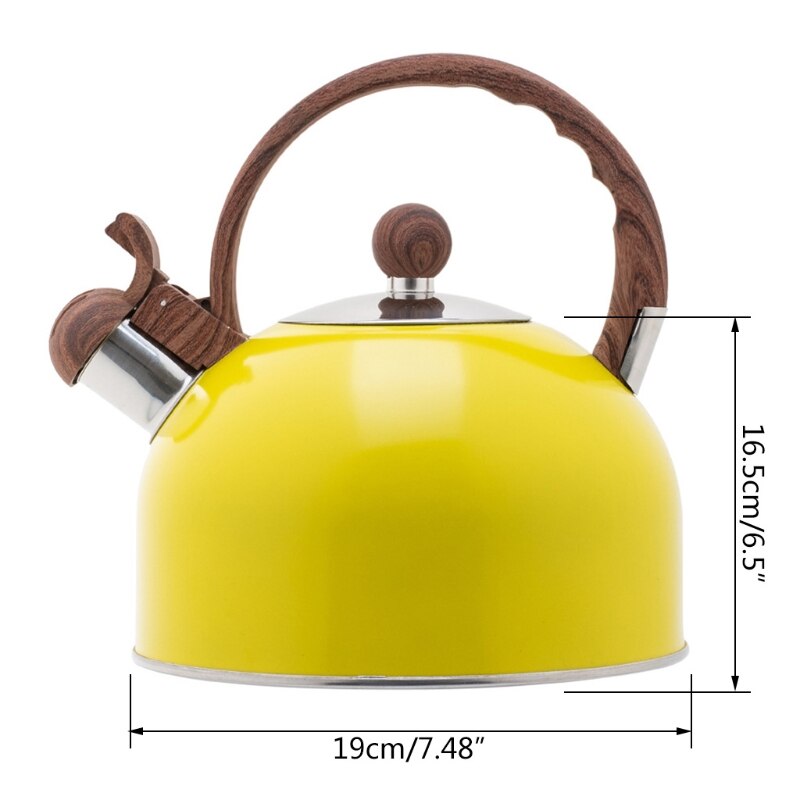 2.5 L Rvs Waterkoker Geel Whistling Kookplaat Theepot Waterketel Met Ergonomische Handvat Water Pot