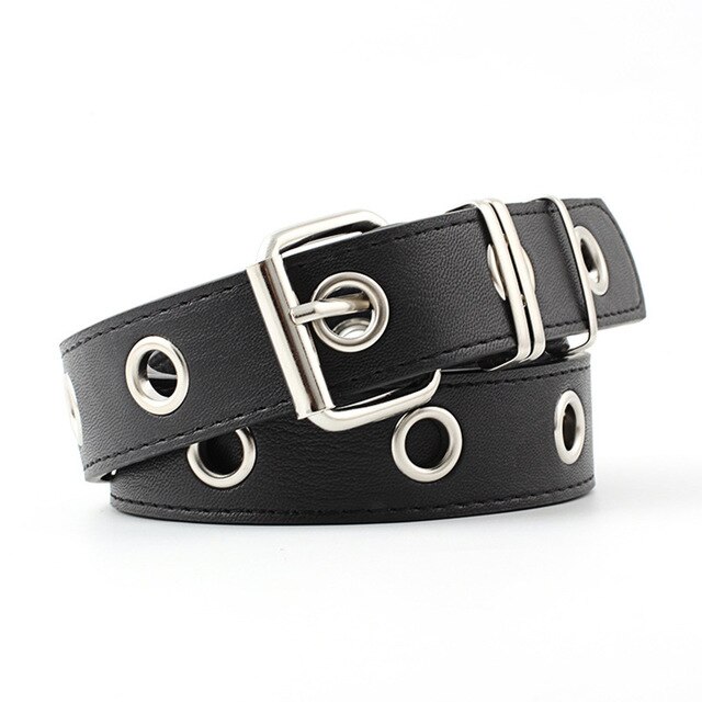 Vrouwen Punk Ketting Mode Riem Verstelbare Dubbele/Enkele Rij Gat Pin Gesp Taille Riem Jeans Casual Vrouwelijke Decoratieve Tailleband: 9