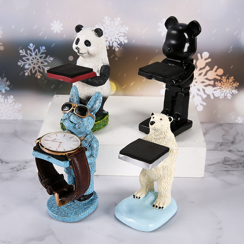 soporte de reloj astronauta ama de llaves sirviente soporte de exhibición de reloj Robot oso Polar reloj estante de exhibición de almacenamiento de joyería