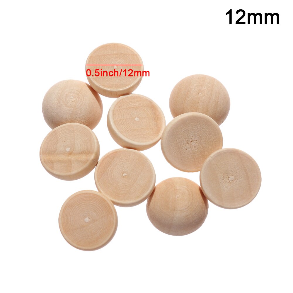 5/10 Pcs Eco-Friendly Natural Half Wooden Beads Wood Half-faced Split Round Balls for Home DIY Crafts Making Unfinished Supplies: 12mm-10PCs