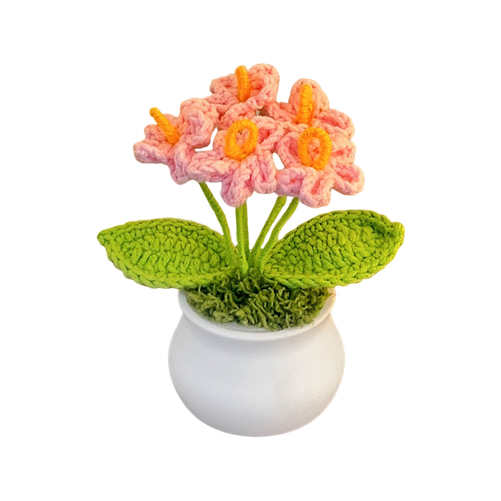 Fiori tutto'uncinetto Simpatico ottavino fiore in vaso Fiori tutto'uncinetto Decorazione della casa per soggiorno telecamera da letto Decorazioni per il desktop Regali di compleanno: Argento